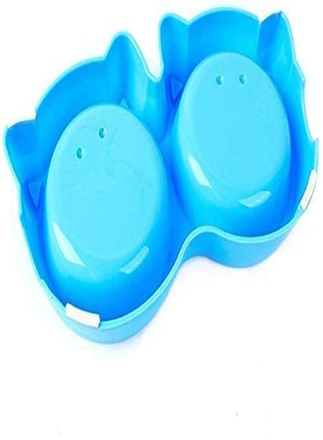 RoverPets 2-in-1 Non-Slip Cat Face Shaped Pet Feeding Bowl | Dual Food & Water Feeder for Dogs and Cats | Non-Toxic, BPA-Free Plastic Double Dish Feeder (Color May Vary) - Image 2